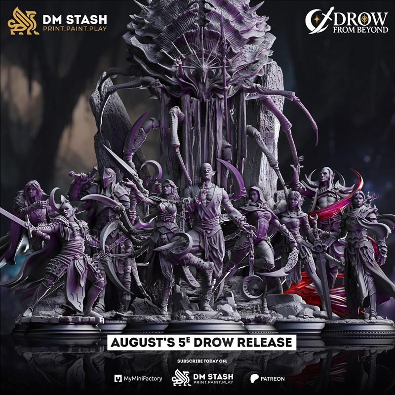DM Stash - 《八月之后》矮人3D打印模型|DM Stash – Drow From Beyond August 2025 – 3D Print Model STL