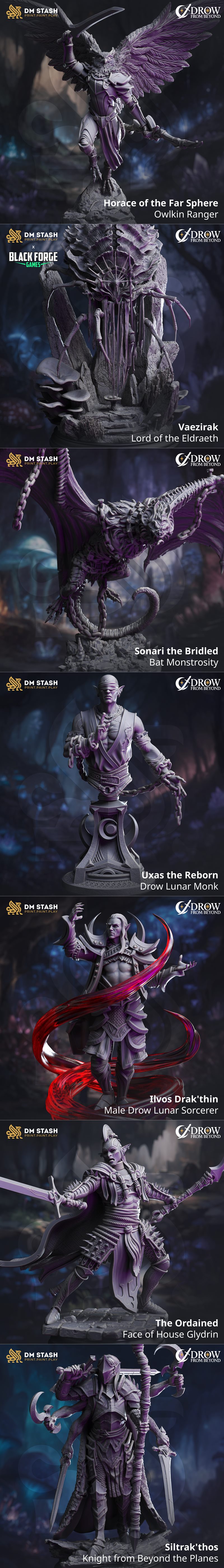 DM Stash - 《八月之后》矮人3D打印模型|DM Stash – Drow From Beyond August 2025 – 3D Print Model STL