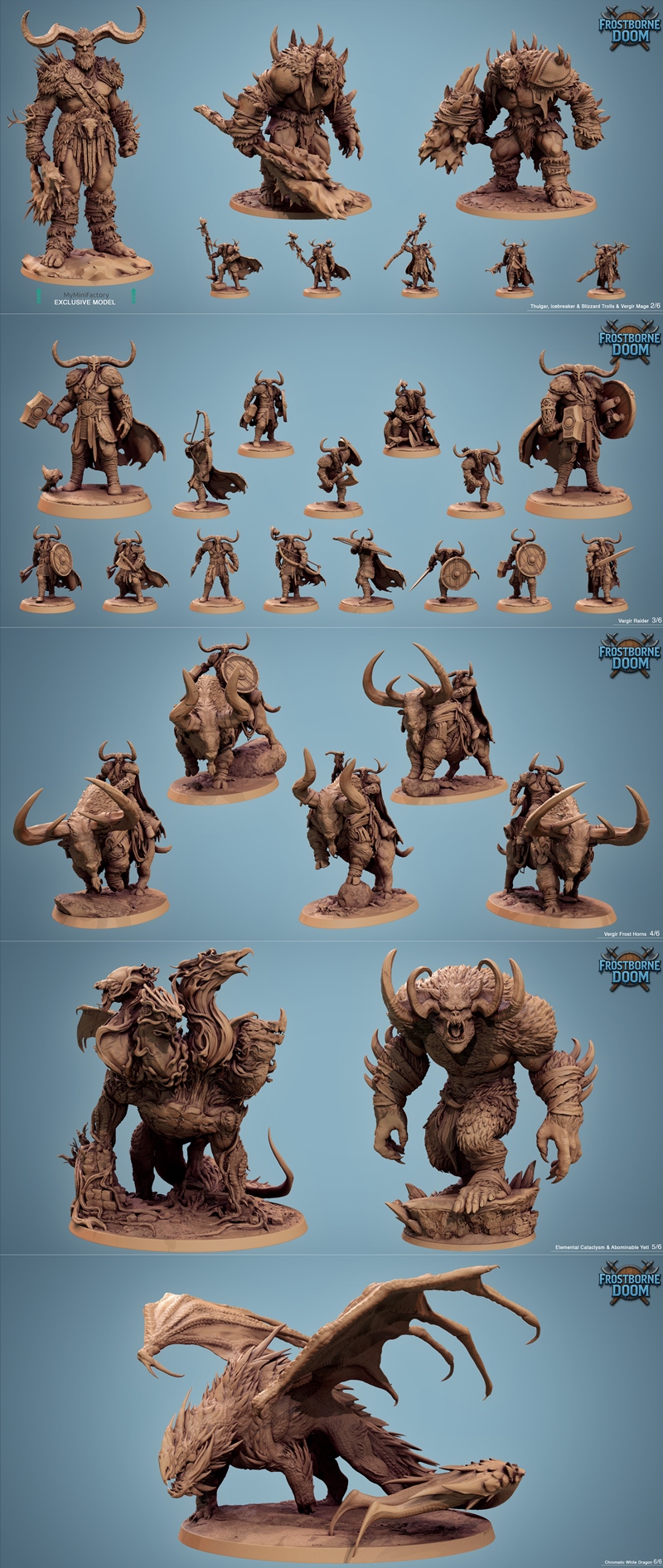 冻境灾厄 3D打印迷你模型|Lord of the Print – Rescale Miniatures – Frostborne Doom – 3D Print Model STL