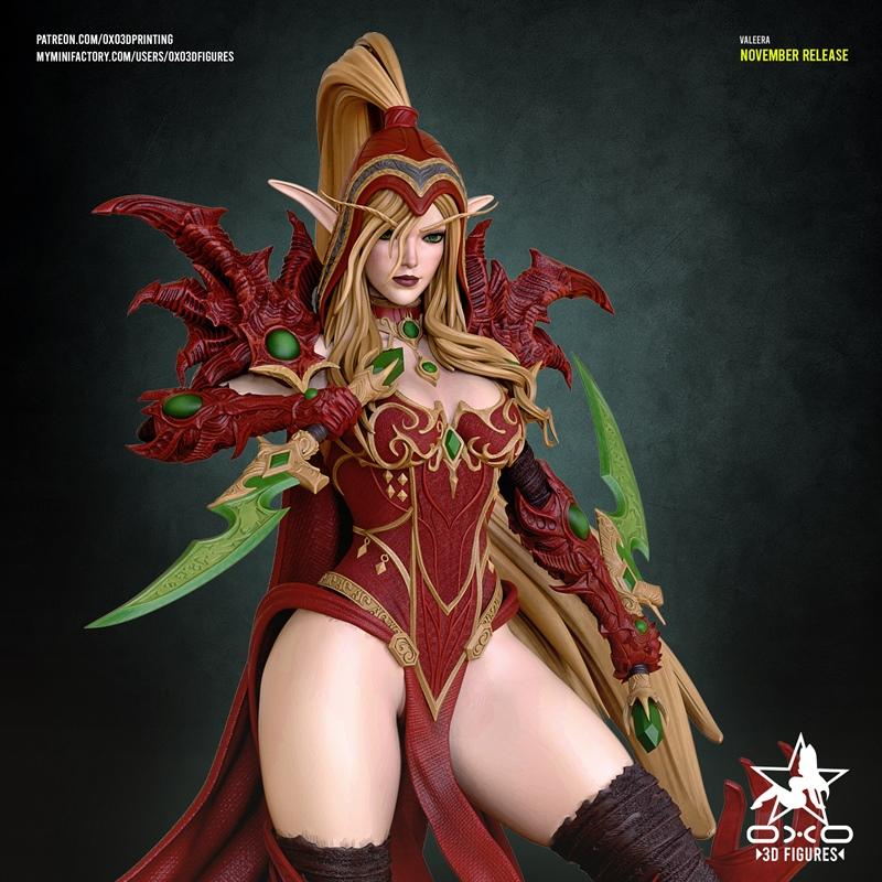 OXO3D Valkyrie Sanguinar 3D打印模型|OXO3D Figures – Valeera Sanguinar – 3D Print Model STL