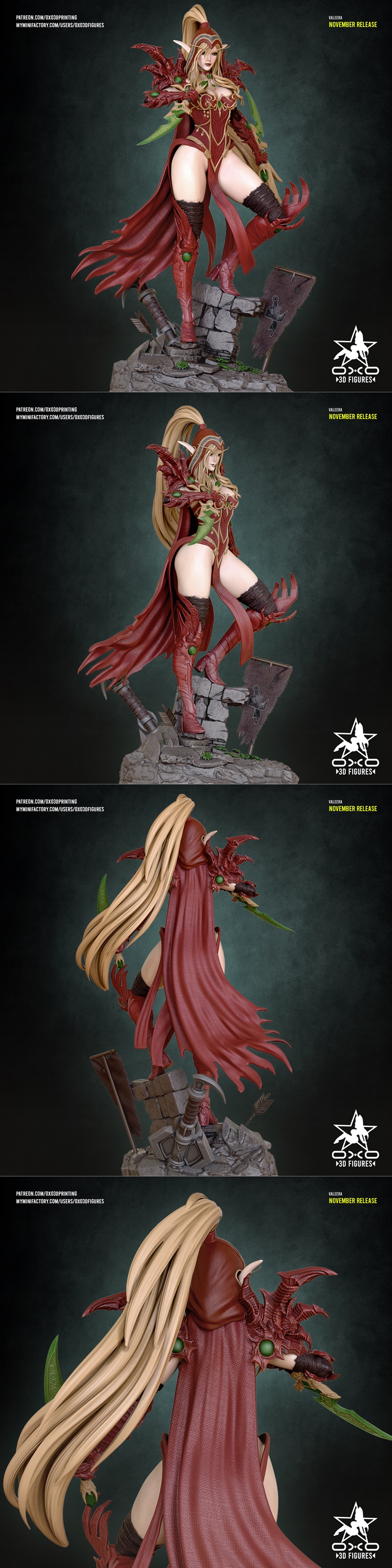 OXO3D Valkyrie Sanguinar 3D打印模型|OXO3D Figures – Valeera Sanguinar – 3D Print Model STL