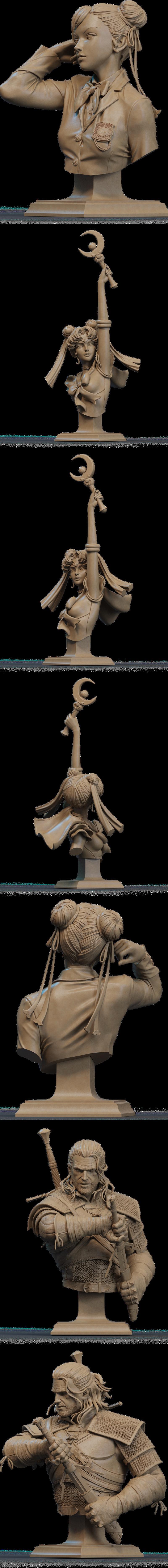 CA 3D Studios - 2025年12月发布 - 动漫游戏角色3D打印模型STL|CA 3D Studios – Busts Release December 2025 – 3D Print Model STL