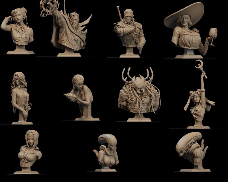 CA 3D Studios - 2025年12月发布 - 动漫游戏角色3D打印模型STL|CA 3D Studios – Busts Release December 2025 – 3D Print Model STL