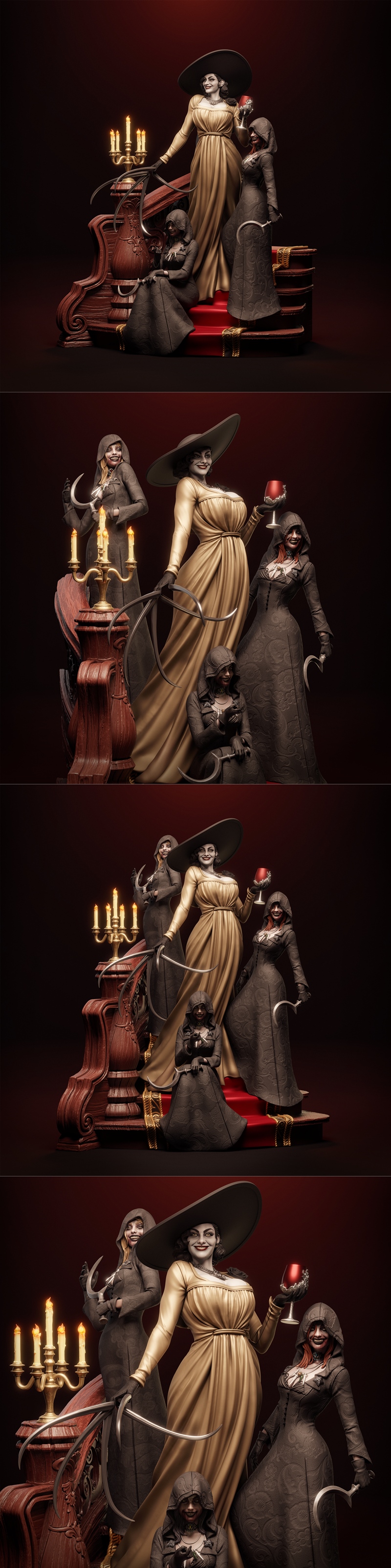 CA 3D工作室 - 奥尔加·迪米特雷斯库 - 3D打印模型|CA 3D Studios – Lady Dimitrescu – 3D Print Model STL