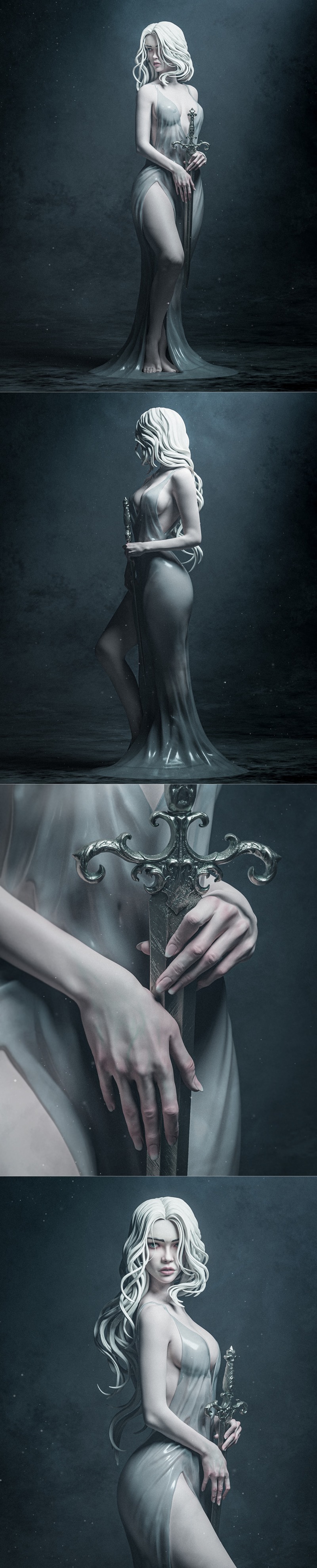 CA 3D Studios – 《湖之女神》3D打印模型|CA 3D Studios – Lady of the Lake – 3D Print Model STL