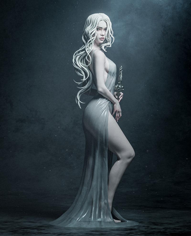 CA 3D Studios – 《湖之女神》3D打印模型|CA 3D Studios – Lady of the Lake – 3D Print Model STL