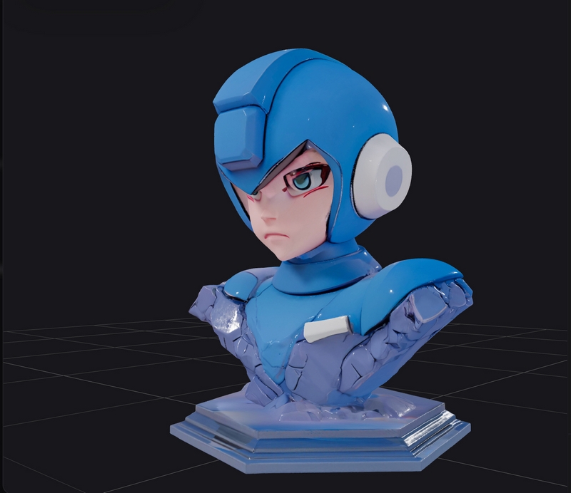 洛克人系列3D打印模型|Mega Man Bust – 3D Print Model