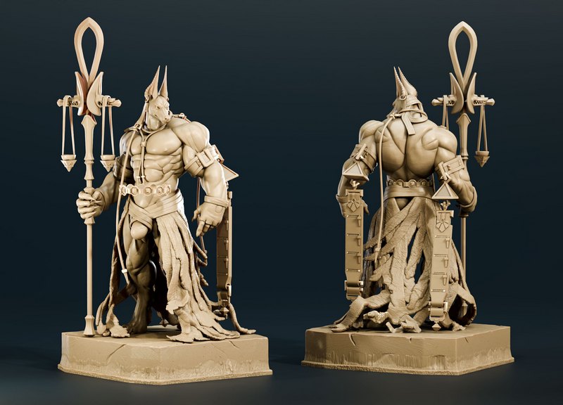 安比斯·抽离 3D打印模型|Anubis Drew – 3D Print Model