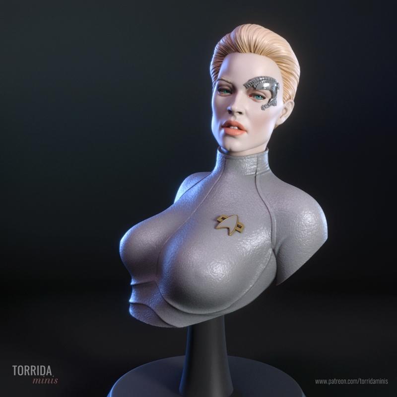 Torrida Minis系列：七之九性感爆棚3D打印模型|Torrida Minis – Seven of Nine Bust – 3D Print Model STL