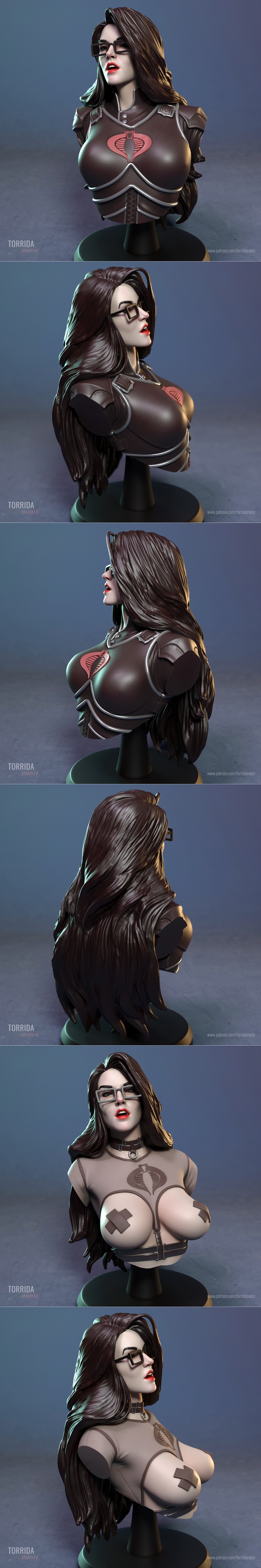 Torrida Minis - 巴龙妮斯胸模 - 3D打印模型|Torrida Minis – Baroness Bust – 3D Print Model STL
