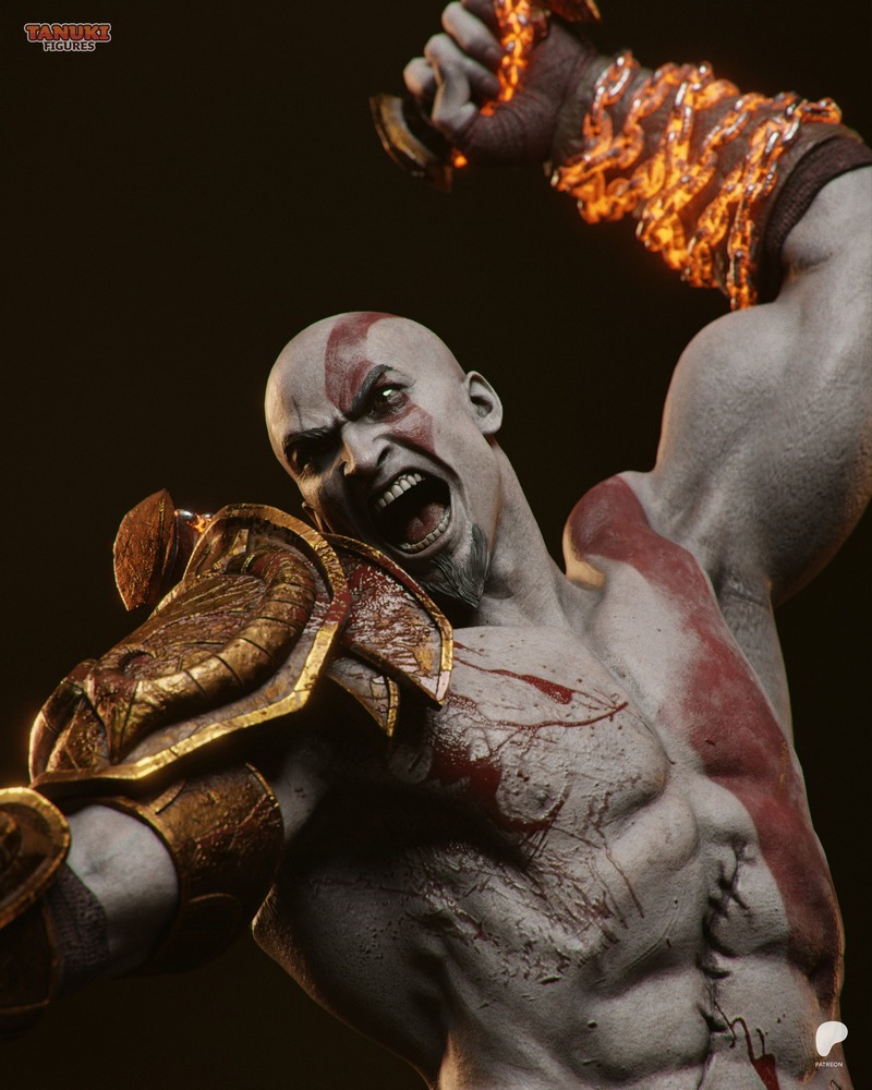 战神克洛诺斯 3D打印模型|Tanuki Figures – Kratos – God of War – 3D Print Model