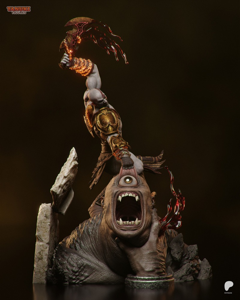 战神克洛诺斯 3D打印模型|Tanuki Figures – Kratos – God of War – 3D Print Model