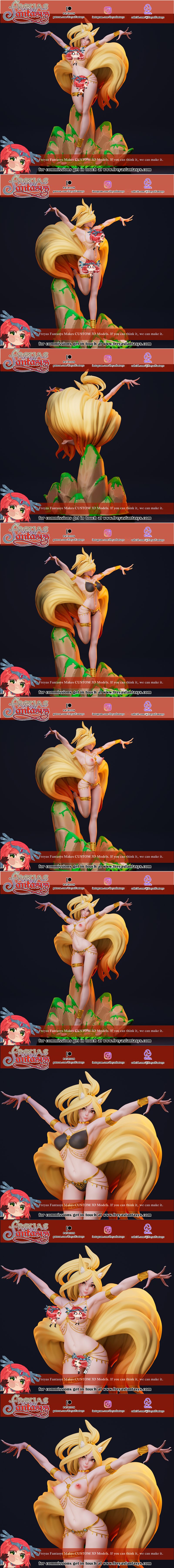 Freyas Fantasys 3D打印 Ninetales模型|Freyas Fantasys – Ninetales – 3D Print Model STL