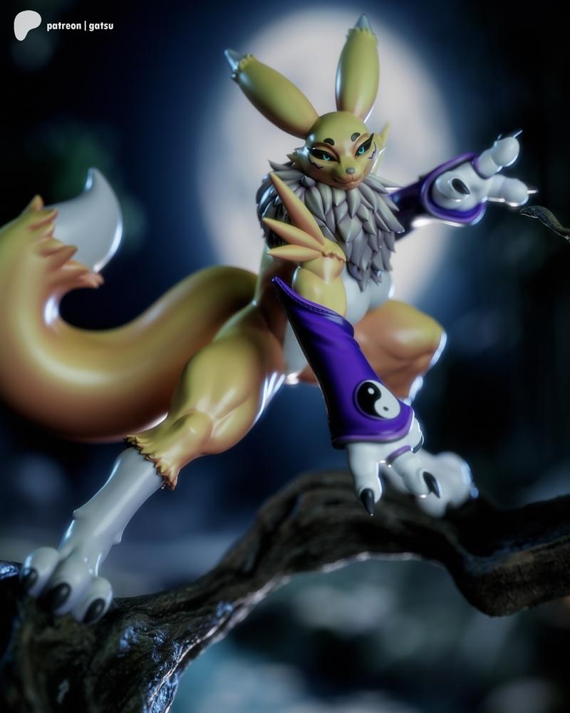 Gatsu游戏 Renamon 3D打印模型|Gatsu – Digimon – Renamon – 3D Print Model STL
