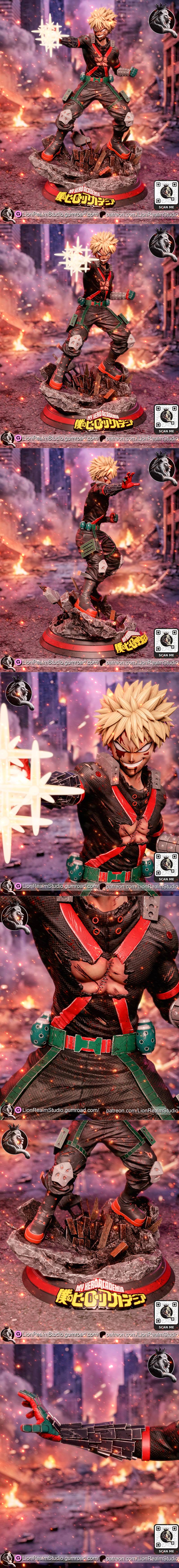 龙域工作室 -我的英雄学院- 火之神–Katsuki Bakugo 3D打印模型|LionRealm Studio – Katsuki Bakugo from My Hero Academia – 3D Print Model STL