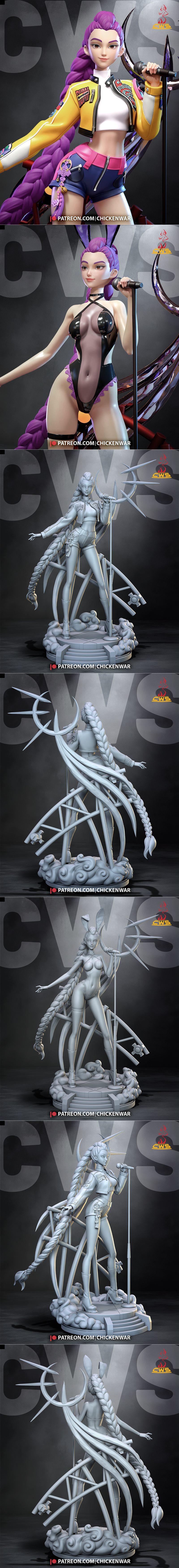 CW Studio - K-POP恶魔猎人 - 瑶米 3D打印模型|CW Studio – K-POP Demon Hunters – Rumi – 3D Print Model STL