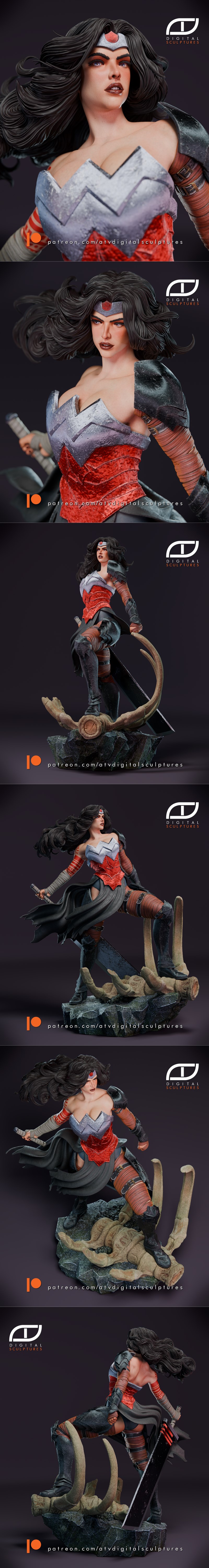 ATV数字雕塑｜Wonder Woman绝对版｜3D打印模型|ATV Digital Sculptures – Wonder Woman Absolute – 3D Print Model STL