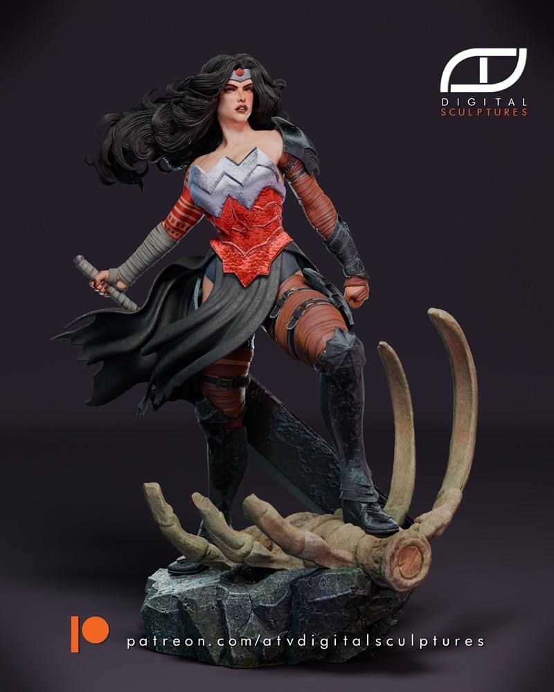 ATV数字雕塑｜Wonder Woman绝对版｜3D打印模型|ATV Digital Sculptures – Wonder Woman Absolute – 3D Print Model STL