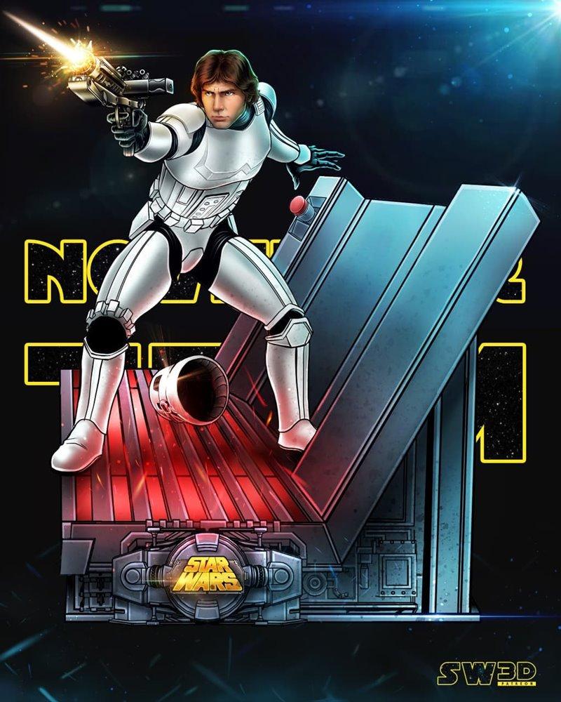 汉 Solo 反派士兵 3D打印模型|SW3D – Han Solo Stormtrooper Sculpture – 3D Print Model STL