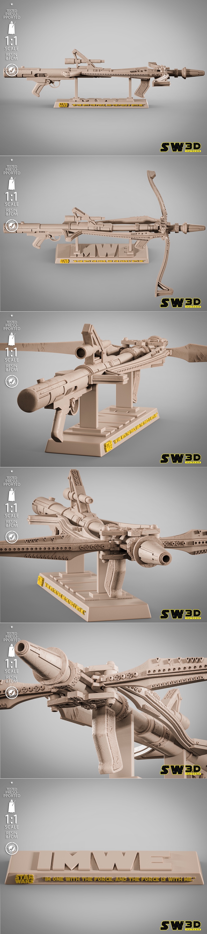 SW3D - 丘拉特·伊姆韦 - 光剑模型|SW3D – Chirrut Imwe Light Bow – 3D Print Model STL