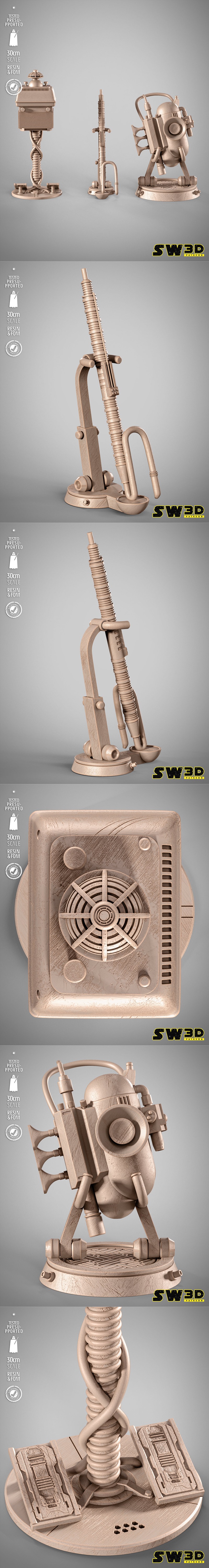 SW3D - 莫斯艾斯利酒吧乐器 - 3D打印模型|SW3D – Moss Eisley Cantina Instruments – 3D Print Model STL