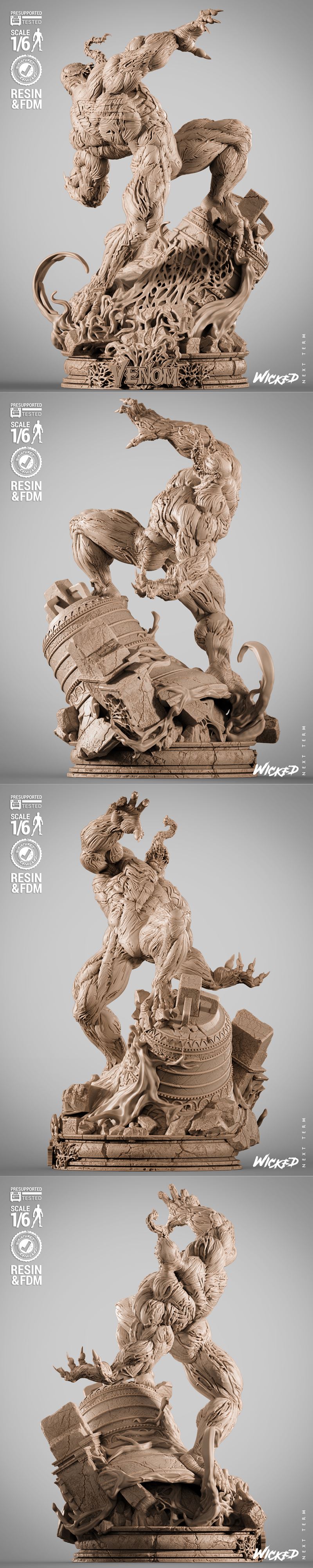 邪恶之毒 2025雕塑 3D打印模型 STL|Wicked – Venom 2025 Sculpture – 3D Print Model STL
