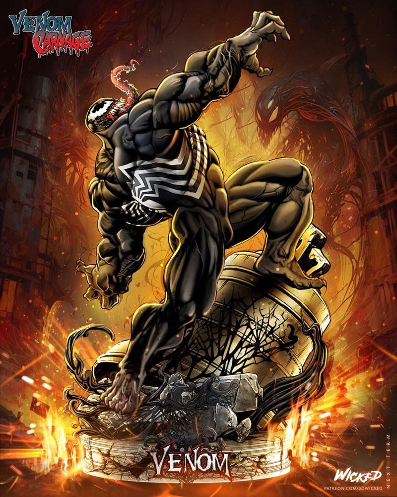 邪恶之毒 2025雕塑 3D打印模型 STL|Wicked – Venom 2025 Sculpture – 3D Print Model STL