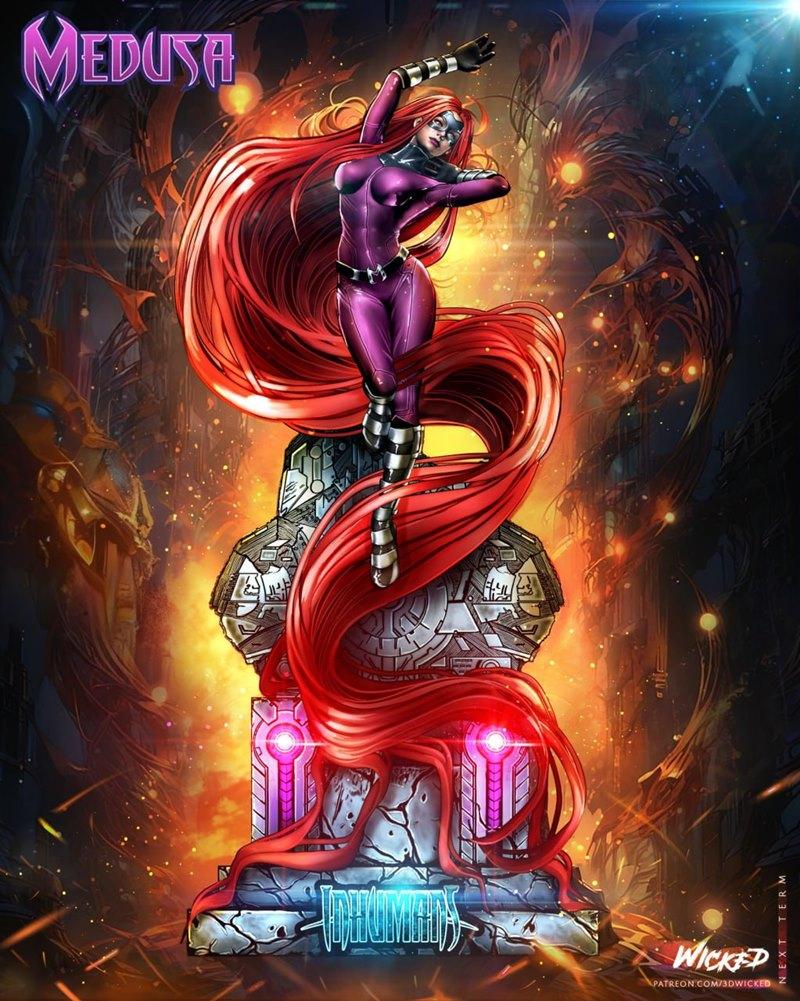 邪恶之地：美杜莎变种人3D打印模型|Wicked – Medusa Inhumans Sculpture – 3D Print Model STL