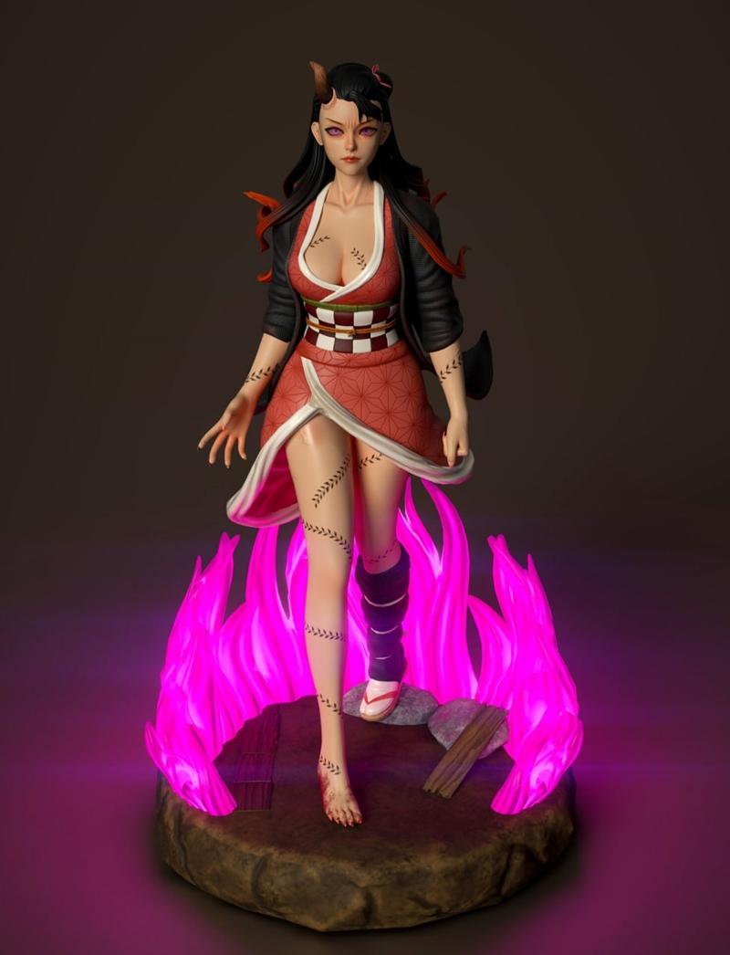 3D打印模型：《鬼灭之刃》涅斗角色雕塑|Nezuko 1 – 3D Print Model STL