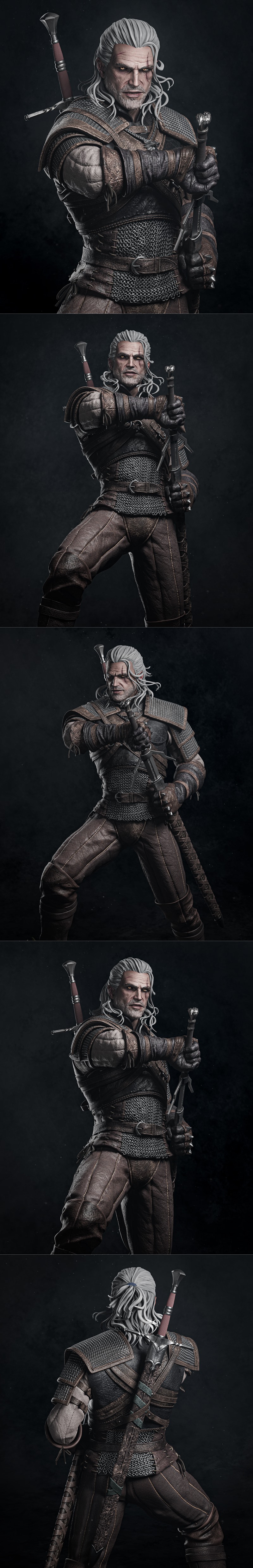 CA 3D工作室 - 《猎魔人》Geralt 魔物猎人3D打印模型|CA 3D Studios – Geralt – 3D Print Model STL