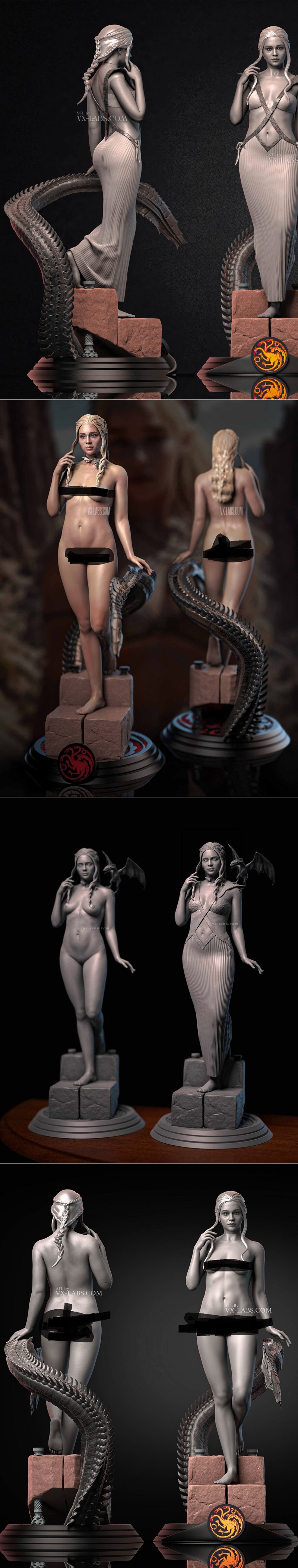 龙之母——达enerys塔格利安——3D打印模型|Mother Of Dragons – Daenerys Targaryen – 3D Print Model STL