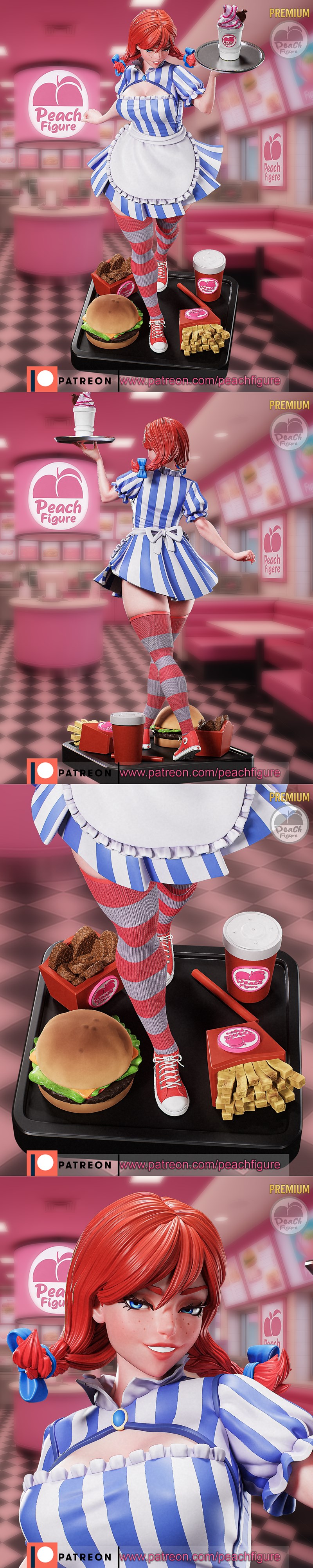 桃形少女——温迪——3D打印模型|Peach Figure – Wendy – 3D Print Model STL