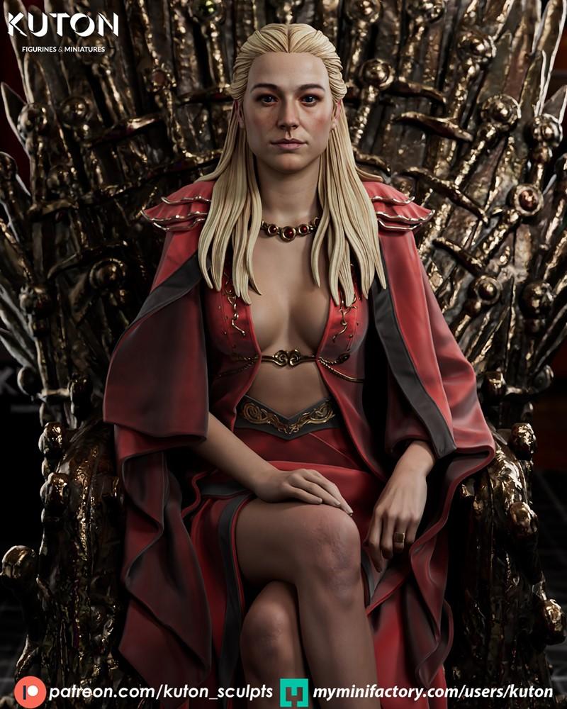 Kuton 3D打印模型：雷妮拉·坦格利安 figurine|Kuton Figurines – Rhaenyra – 3D Print Model STL