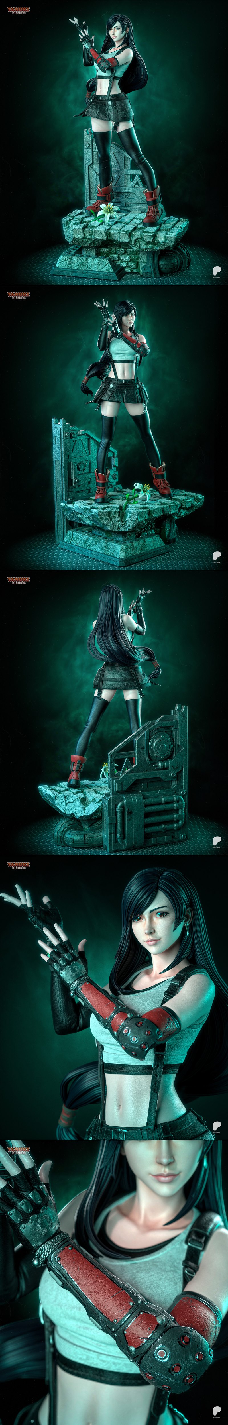 最终幻想7 Tifa 3D打印模型|Tanuki Figures – Tifa – Final Fantasy VII – 3D Print Model STL