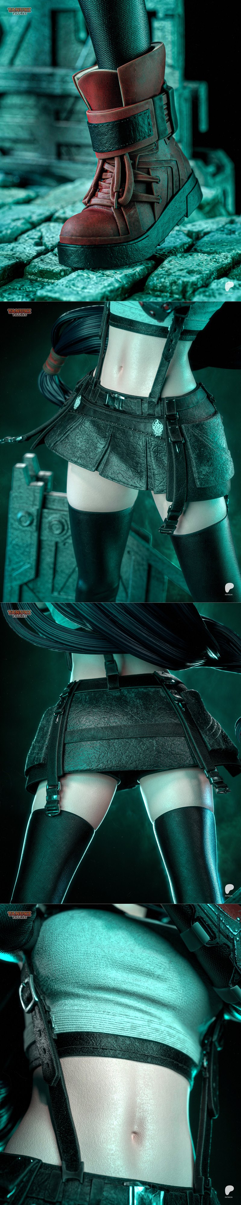 最终幻想7 Tifa 3D打印模型|Tanuki Figures – Tifa – Final Fantasy VII – 3D Print Model STL