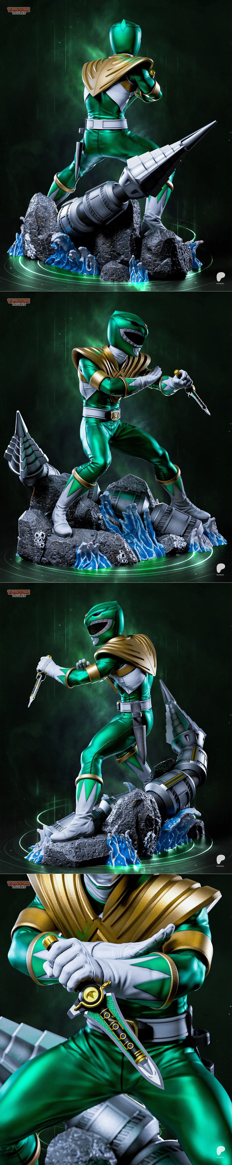 绿巨人3D打印模型|Tanuki Figures – Green Ranger – 3D Print Model STL
