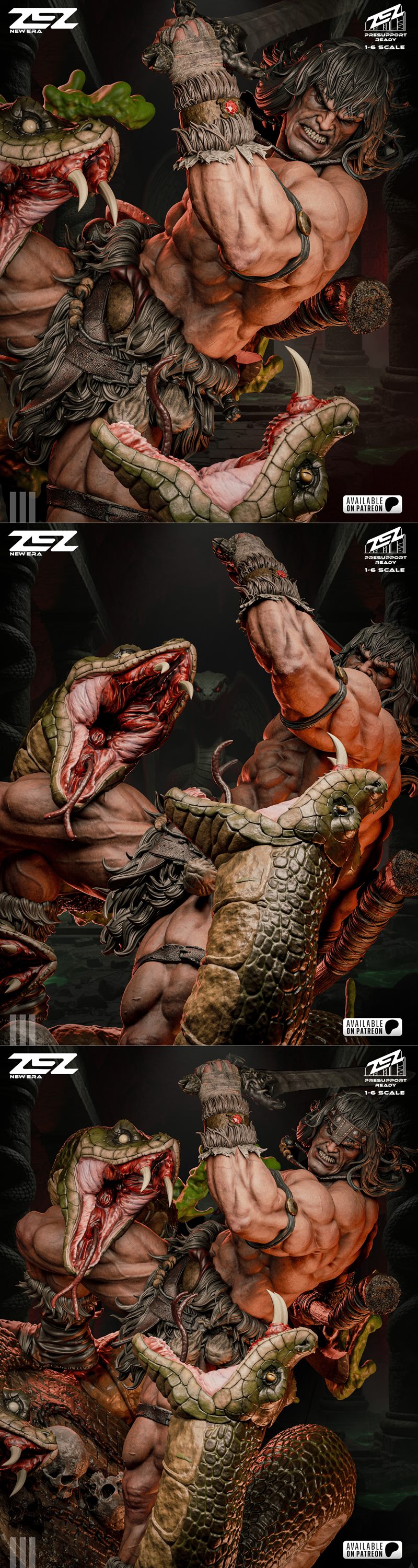 ZEZ工作室 Conan雕像3D打印模型|ZEZ Studio – Conan Statue and Bust – 3D Print Model STL