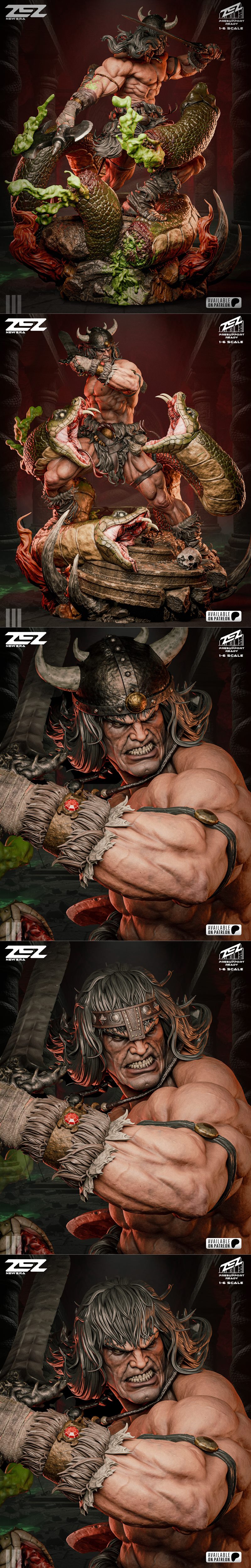 ZEZ工作室 Conan雕像3D打印模型|ZEZ Studio – Conan Statue and Bust – 3D Print Model STL