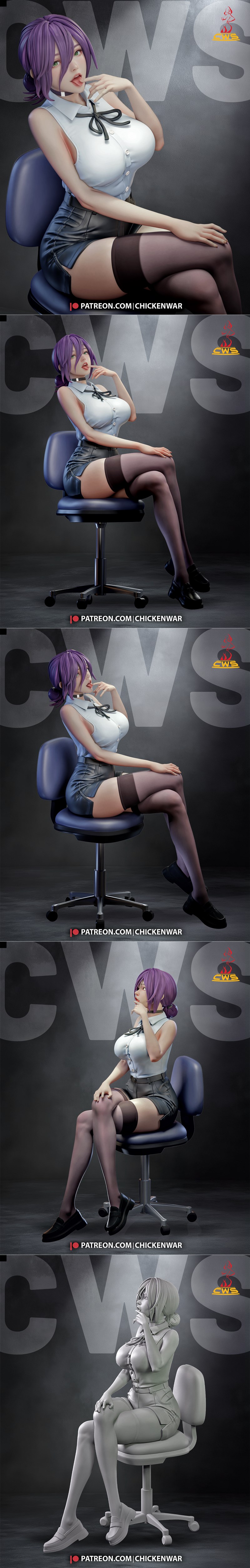 CW Studio – 链锯人 – 瑞兹 – 3D打印模型|CW Studio – Chainsaw Man – Reze – 3D Print Model STL