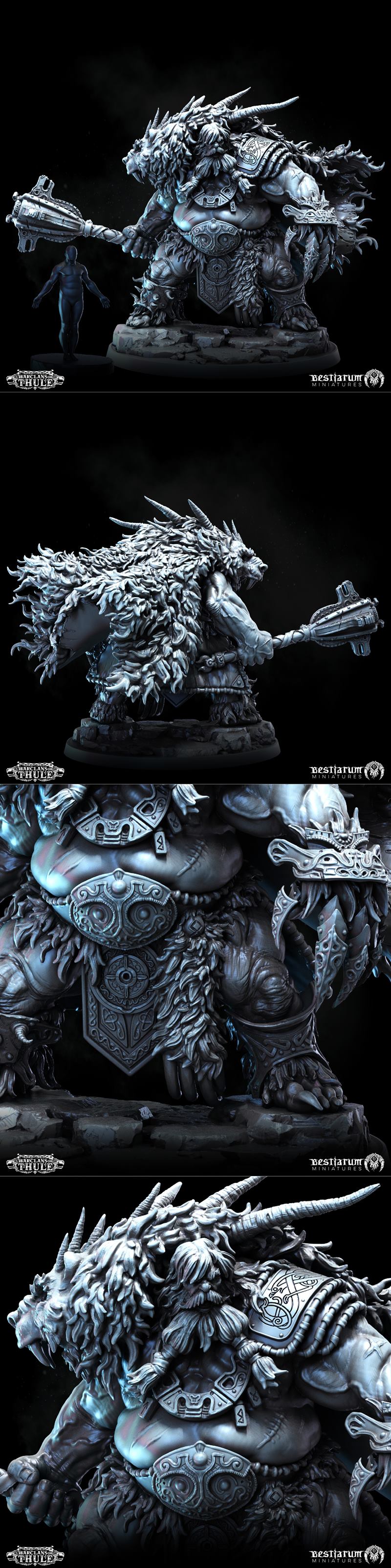 极地冠军 3D打印模型|Bestiarum Miniatures – Thulean Champion – 3D Print Model STL