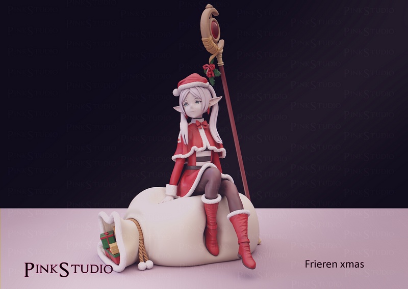 Pink Studio - 《Frieren》圣诞节主题3D打印模型|Pink Studio – Frieren Xmas (Christmas) – 3D Print Model