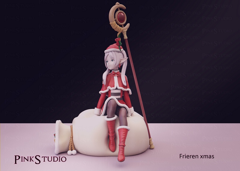 Pink Studio - 《Frieren》圣诞节主题3D打印模型|Pink Studio – Frieren Xmas (Christmas) – 3D Print Model