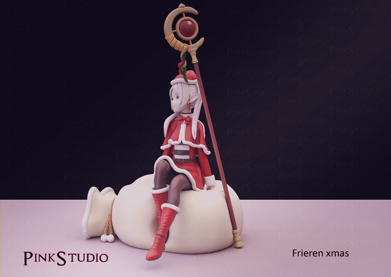 Pink Studio - 《Frieren》圣诞节主题3D打印模型|Pink Studio – Frieren Xmas (Christmas) – 3D Print Model