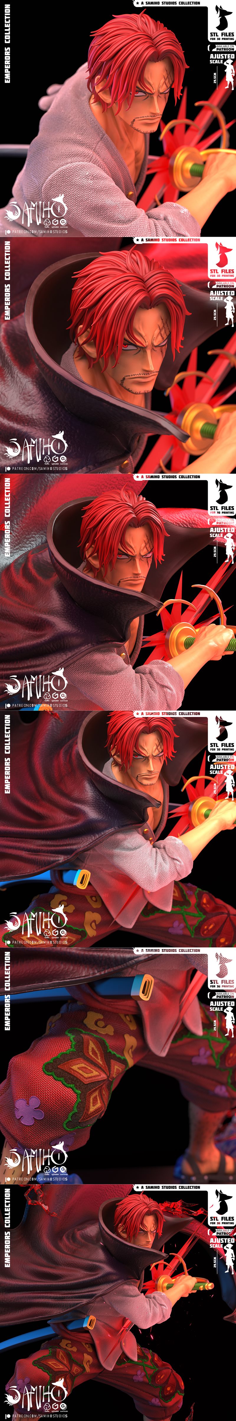 Samiho Studios - 红发香克斯 - 3D打印模型|Samiho Studios – Red-Haired Shanks – 3D Print Model STL