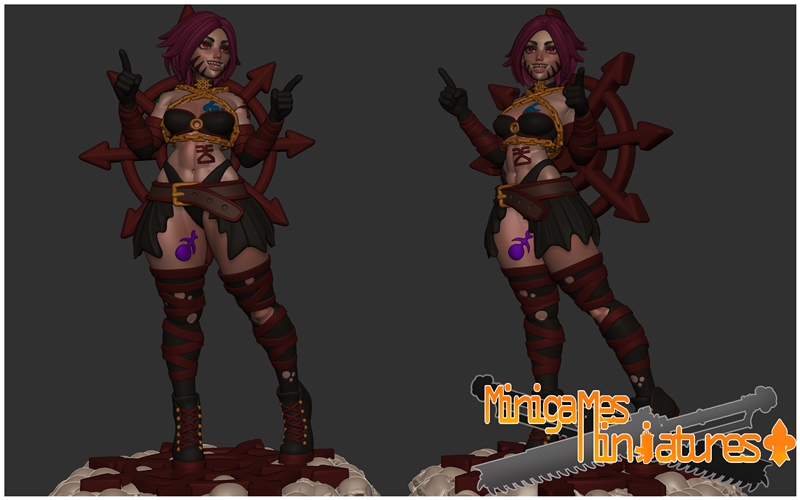 迷你游戏迷你雕像——异教徒频道——3D打印模型|Minigames Miniatures – Cultist chan – 3D Print Model STL