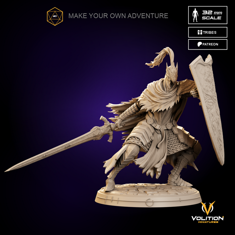 Volition Miniatures - Artorias - 黑魂 - 3D打印模型|Volition Miniatures – Artorias – Dark Souls – Fan Art – 3D Print Model