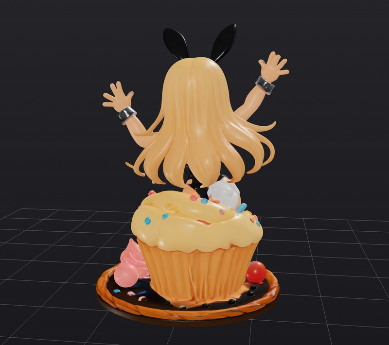 生日甜点女孩 3D打印模型|Cupcake Girl – Happy Birthday – 3D Print Model
