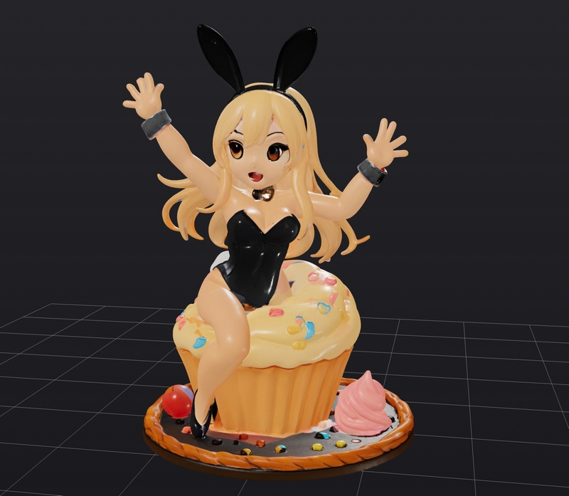 生日甜点女孩 3D打印模型|Cupcake Girl – Happy Birthday – 3D Print Model