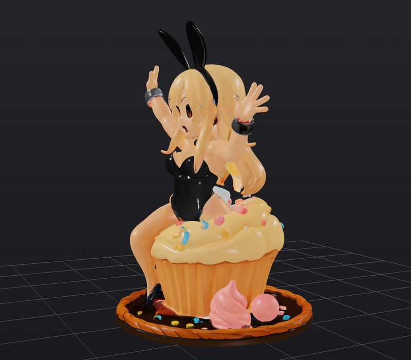 生日甜点女孩 3D打印模型|Cupcake Girl – Happy Birthday – 3D Print Model