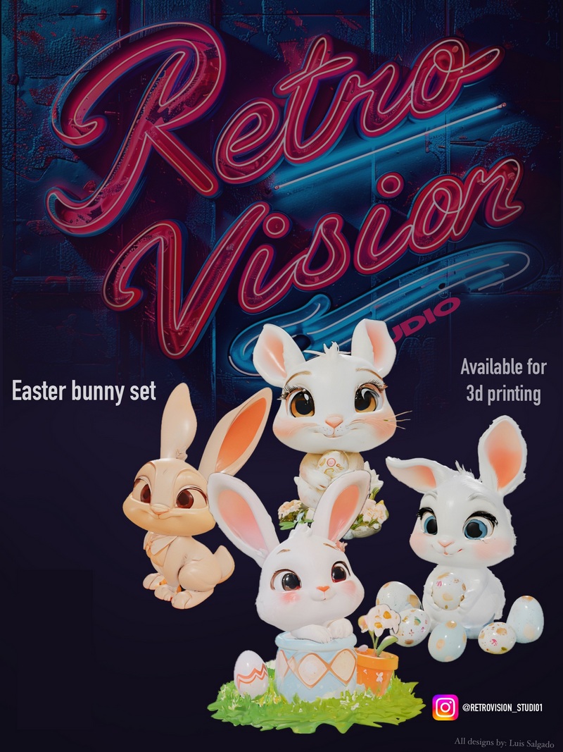复活节兔子3D打印装饰模型|Easter Bunny Home Decor – 3D Print Model
